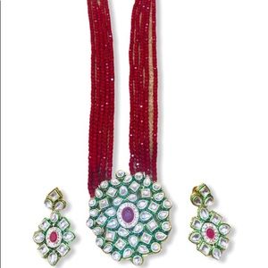 Bollywood style chunky Necklace and earrings set